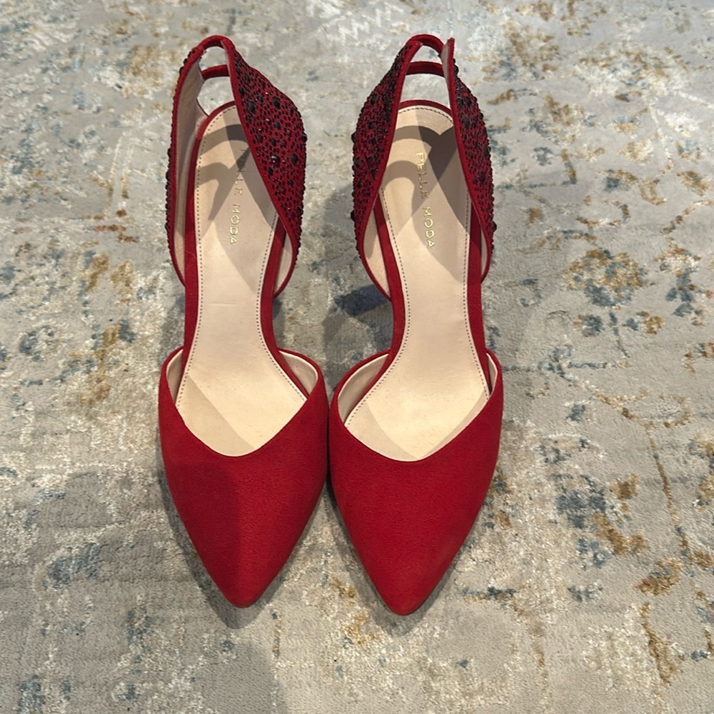 Pelle Moda Red 5” Sparkly Heels
